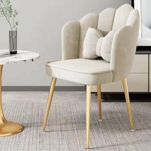 Internet Celebrity Pink Flannel Makeup <b>Chair</b> Simple Petal <b>Chair</b> with Nail Backrest for Dressing Table General Use Home Furniture - Product Image 5