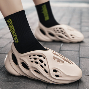 Sandalias de Moda para Hombre con Parte Superior de EVA, Punta Abierta, Transpirables, para Verano, Playa, Color Sólido, Estilo Slip-On - Product Image 3
