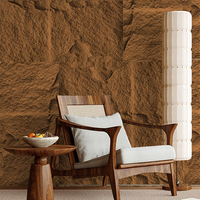 Panneau mural en pierre artificielle réaliste légère style roche, en PU PVC, à coller, étanche et résistant à l'humidité, pour fond et plinthe
