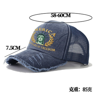 Casquette de baseball unisexe réglable en maille, motif Statue de la Liberté 250 ans d'Amérique, protection solaire, décontractée, printemps-été, pour l'extérieur, personnalisable - Product Image 5