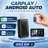 Boîte intelligente universelle portable 2-en-1, adaptateur sans fil CarPlay Android Auto, conversion filaire vers sans fil USB