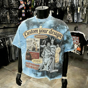 T-Shirt da Uomo Premium con Stampa Vintage, Tie-Dye, 100% Cotone, Oversize, Stampa DTG Personalizzata, Vendita all'Ingrosso - Product Image 1