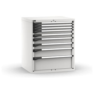 Fami Master Cómoda de 9 cajones, gris, extensión ajustable, 867x726x1000mm - Product Image 1