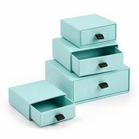 Boîte d'emballage de bijoux de luxe de qualité supérieure en vert menthe avec tiroir coulissant, boîte cadeau en carton personnalisée pour bijoux et petits cadeaux