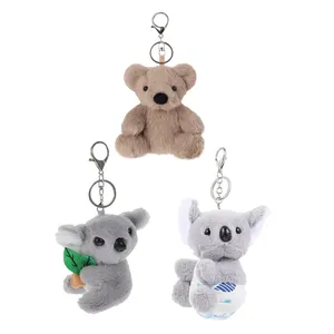 Gantungan kunci mewah kustom promosi cincin kunci mainan Koala abu-abu gantungan kunci gaya Koala hewan untuk ransel dekorasi mobil De