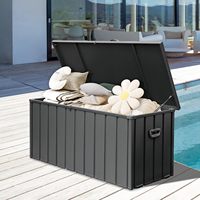 Bac de rangement extérieur grand format imperméable gris foncé de 190 gallons pour coussins de terrasse