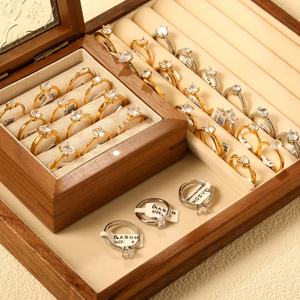 Anillo de Pareja Minimalista de Moda al por Mayor, de Acero Inoxidable con Circonita, Chapado en Oro de 18K, Anillo de Compromiso y Boda para Mujer, Joyería para Regalos - Product Image 5