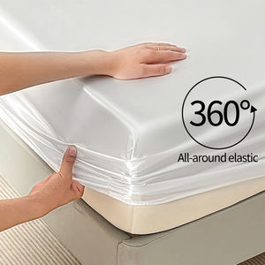 Ventes chaudes, <span class=keywords><strong>drap</strong></span>-<span class=keywords><strong>housse</strong></span> en satin, ensemble de 3 pièces, protège-matelas, literie, <span class=keywords><strong>housse</strong></span> de matelas lavable, anti-poussière, multi-tailles pour un usage domestique - Product Image 4