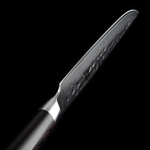 Couteau à steak professionnel en acier Damas de 5 pouces avec manche en bois Pakka - Product Image 4