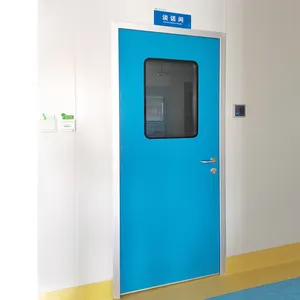 GMP Hygiène Portes d'entrée pivotantes pour salle blanche à emboîtement intérieur en acier inoxydable galvanisé ou 304 pour l'hôpital