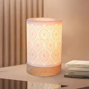 High Quality Wax Melt Electric Ceramic Wax Warmer Candle Warmer Aroma Lamp Wax Handicraft Modern Hollow Out Candle Warmer Lamp