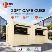 UVO 20ft Cafe Cube Standard Prefab Modular Shop |   Bar à café mobile hautement personnalisable de 18 m² - Boutique de vente au détail en conteneur amovible