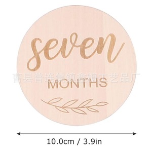 Placa de madera para marcar los hitos del bebé, forma circular, madera maciza, señales mensuales para recién nacidos de 0 a 12 meses, decoración para fotos. - Product Image 4