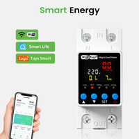 Disjoncteur intelligent Tuya WiFi multifonctionnel avec mesure, protection contre les surtensions, protection contre les fuites à la terre (RCBO) et interrupteur télécommandé LED