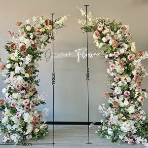 Arco Floral Blanco y Verde, Productos Acabados, Hortensias y Paniculata Blancas, Decoración para Bodas y Hoteles, Arco de Flores para Mesa, Venta al por Mayor - Product Image 2