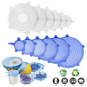 Reusable Heat Resistant Expandable Silicone Stretch Cover Lids For Keep Food Fresh And Tea Cups
