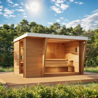 Ruang Sauna Spa Luar Ruangan Listrik Ramah Lingkungan Modern untuk Penggunaan Villa Kapasitas Dapat Disesuaikan (1-6 Orang) Konstruksi Kayu Solid