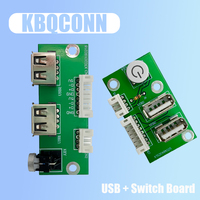 Placa de expansión de puerto USB 2,0 dual con botón de encendido y conector de cable para dispositivos de bricolaje/control industrial