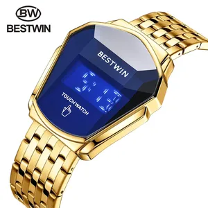 BESTWIN 6616 시계 럭셔리 브랜드 스틸 손목 시계 방수 2023 스포츠 디지털 남성 시계 실리콘 Relogio