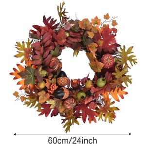Autumn Spun Silk Cloth Christmas Maple Leaf Pumpkin <strong>Acorn</strong> Garland New Year UV Resistant Home Indoor Wall Door Hanging Waterproof - Product Image 6
