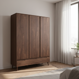 El armario de madera Naran combina una textura de madera rica, un amplio espacio de almacenamiento y un diseño moderno y elegante para un aspecto interior refinado. - Product Image 6