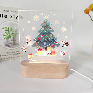 Tùy chỉnh USB bằng gỗ LED ánh sáng ban đêm sáng tạo UV nhà thông minh đèn cho trẻ em cá nhân món quà với UV cơ sở - Product Image 3