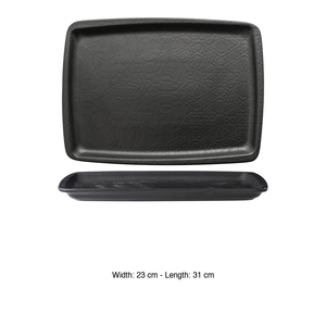 Black Matt Rectangular Serving <b>Platter</b> 31 × 23 cm Gural - Product Image 3