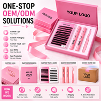Kit de cils en grappe Anime Manga faits à la main pour extension de cils DIY, cils segmentés effilés et vaporeux avec colle et fixateur en plastique