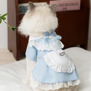 Vestidos de gato, Vestidos Country Maid, Roupas de gato finas e fofas para primavera e verão, Pet Princess Outfits - Product Image 2