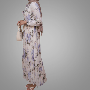 New Arrival <strong>Abaya</strong> Latest <strong>Models</strong> Fashion Floral Long Sleeve Pleated <strong>Abaya</strong> Women Muslim Dress Islamic Clothing Wholesale - Product Image 4
