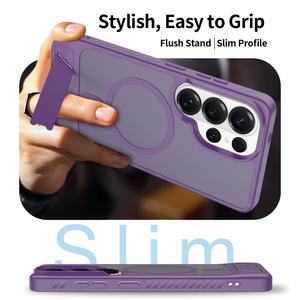 Funda Magnética para Teléfono <span class=keywords><strong>Samsung</strong></span> S26 Ultra S25, Carga Inalámbrica, Sensación de Piel, Antigolpes, con Soporte de Tira - Product Image 4