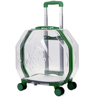 Chariot pour animaux de compagnie Transparent Pet Pull Rod Box Travel Case Pet Trolley Carrier avec roues