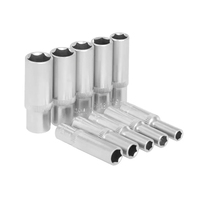 10 Pcs Set Soket Metrik 1/2 Inch 8-19mm, Kit Kunci Soket Panjang untuk Perbaikan Otomotif dan Industri