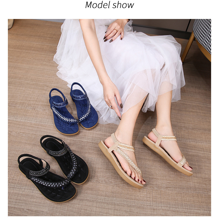 Bohemian Cross-border Sandals Flat Outdoor Slides Round Toe Casual Women Sandals