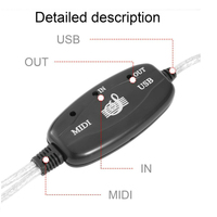 Hotsell Usb In-out Midi Cable with Blister Package Music Editing Cable Use to Connect Keyboard or Other Instruments to Computer