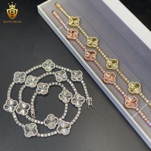 Хит продаж: браслеты с бриллиантами, браслеты с муассанитом в форме сердца и клевера, теннисные браслеты из серебра 925 пробы с муассанитом VVS для женщин, с сертификатом GRA - Product Image 1