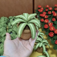 CLTF 2026 Mini plante en pot au crochet de haute qualité, faite à la main, calla, plante araignée, coleus, monstera, toujours verte, décoration de bureau