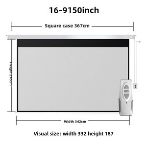 Pantalla de Proyección Eléctrica para el Hogar, Cortina de Proyección Integrada para Cine en Casa, 150 Pulgadas, Fibra de Vidrio Blanca - Product Image 6