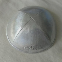 Top Kipot Shining Kippah con logotipo de llama bordado personalizar sombrero de judaísmo para boda y Bar Mitzvah Bat Mitzvah