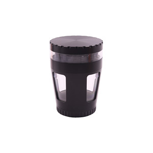 Новая алюминиевая дробилка для табака 63 мм, 4-слойная, современная, с большим объемом хранения и прозрачной крышкой. - Product Image 4