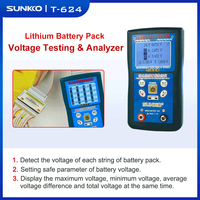 SUNKKO T624 testeur de batterie au lithium, détection de maintenance, pression différentielle de batterie, analyseur de détection intelligent 24s