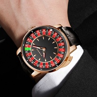 Montre de luxe Pindu à mouvement japonais, bracelet en cuir, cadran rotatif, pour homme, Jacob Co, mécanique NH35, style roulette de casino