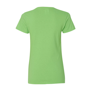 T-shirts pour femmes col en V en coton avec logo imprimé OEM personnalisé à la mode décontractée à des prix merveilleux - Product Image 4