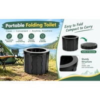 Toilette de camping pliable portable pour adultes, capacité de 13,5 L, robuste (300 lb), en ABS gris, pour camping-car, voiture et camion