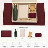 Kit Cadeau de Noël Personnalisé pour l'Organisation du Bureau avec Tapis de Bureau, Bouteille, Bloc-notes en Lin, Support en Bambou, Pochette pour Câbles, Stylo en Laiton – Fournisseur
