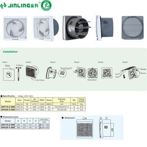 Nouveau ventilateur d'extraction mural pour salle de bain au design moderne, à haut débit d'air, alimenté par courant alternatif - Product Image 6