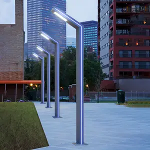 Poteau lumineux à Led avec profil en aluminium, lampadaire solaire intégré, villa, carré, jardin, poteau extérieur, poteau supérieur à led