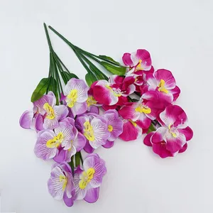 Planta de simulación nórdica rama larga Phalaenopsis orquídea en maceta hogar sala de estar decoración flores