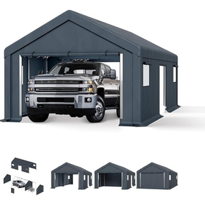 Tente de garage extérieure galvanisée résistante au vent, simple et facile à installer avec garage - Product Image 3