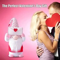 Poupée sans visage en peluche rose pour la Saint-Valentin, ornement enveloppe cœur, poupées gnome nordiques, cadeaux, jouets en peluche pour la décoration de fenêtre à la maison